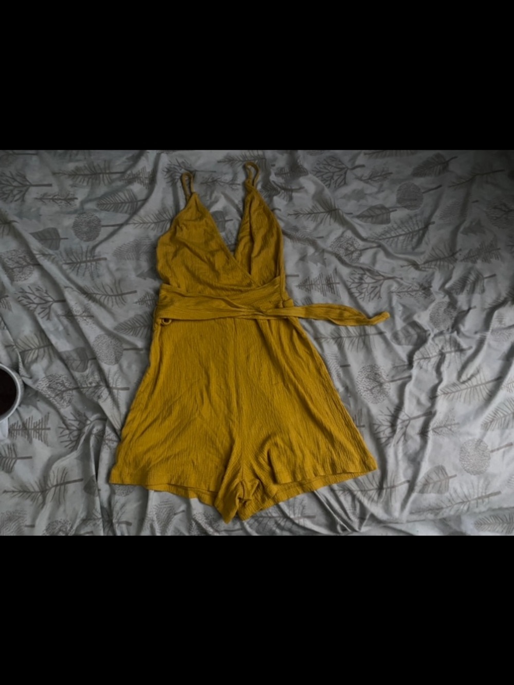 T.J.Maxx Mustard Yellow Sleeveless V-Neck Romper